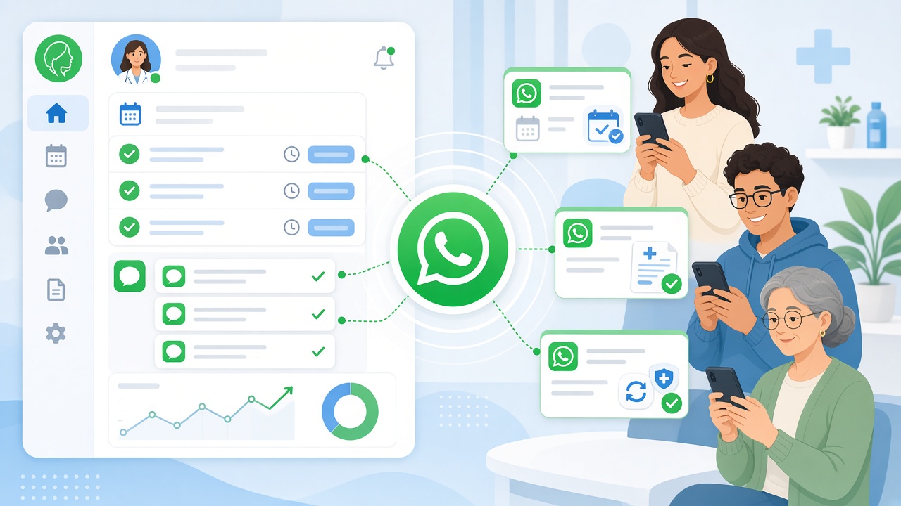 WhatsApp automation connecting clinic to patients for appointments and follow-ups