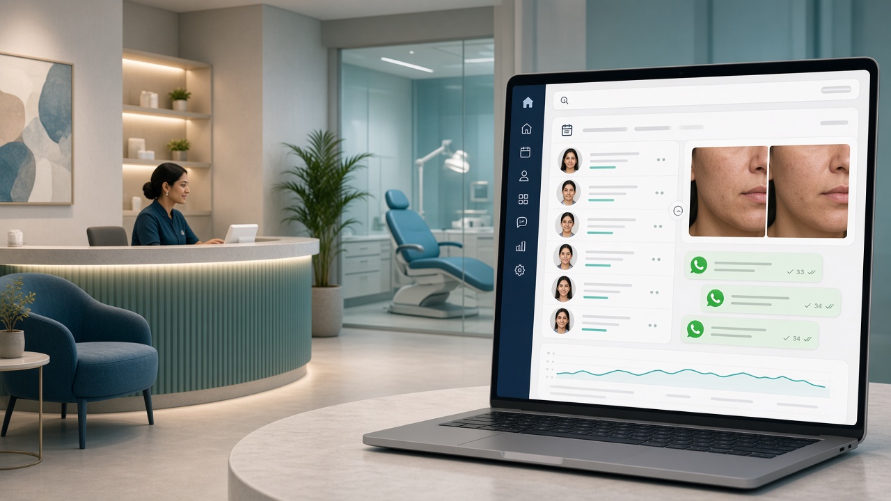 Dermatology clinic using HealthySkinCare for appointments and WhatsApp reminders