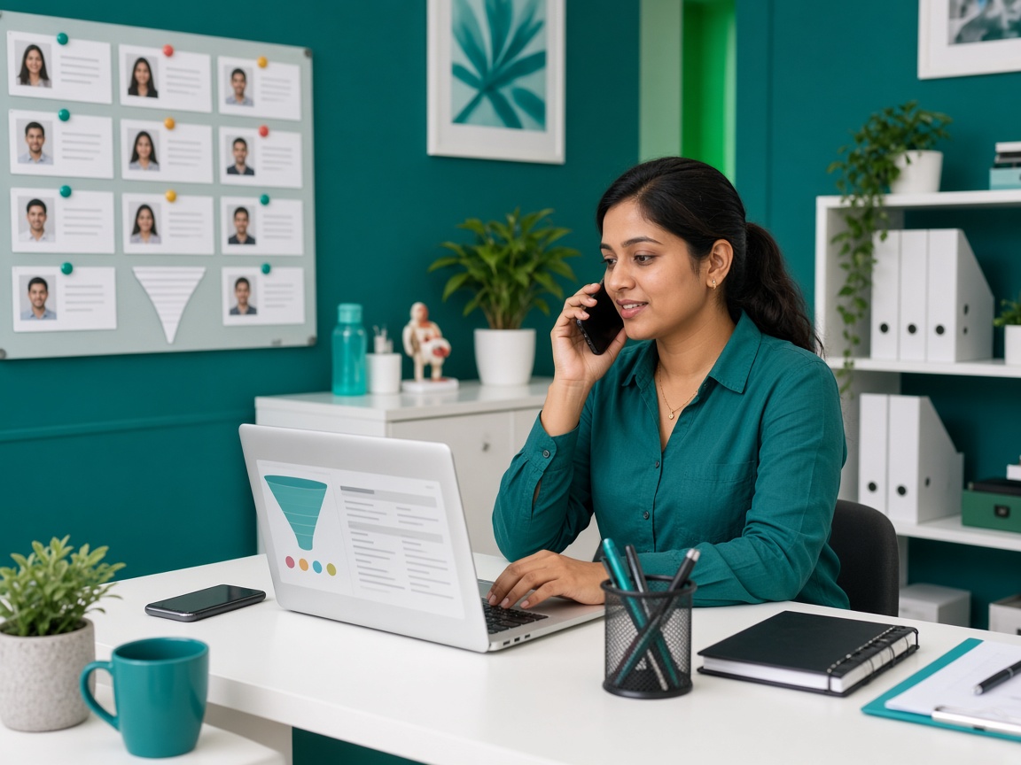 Clinic sales coordinator following up leads